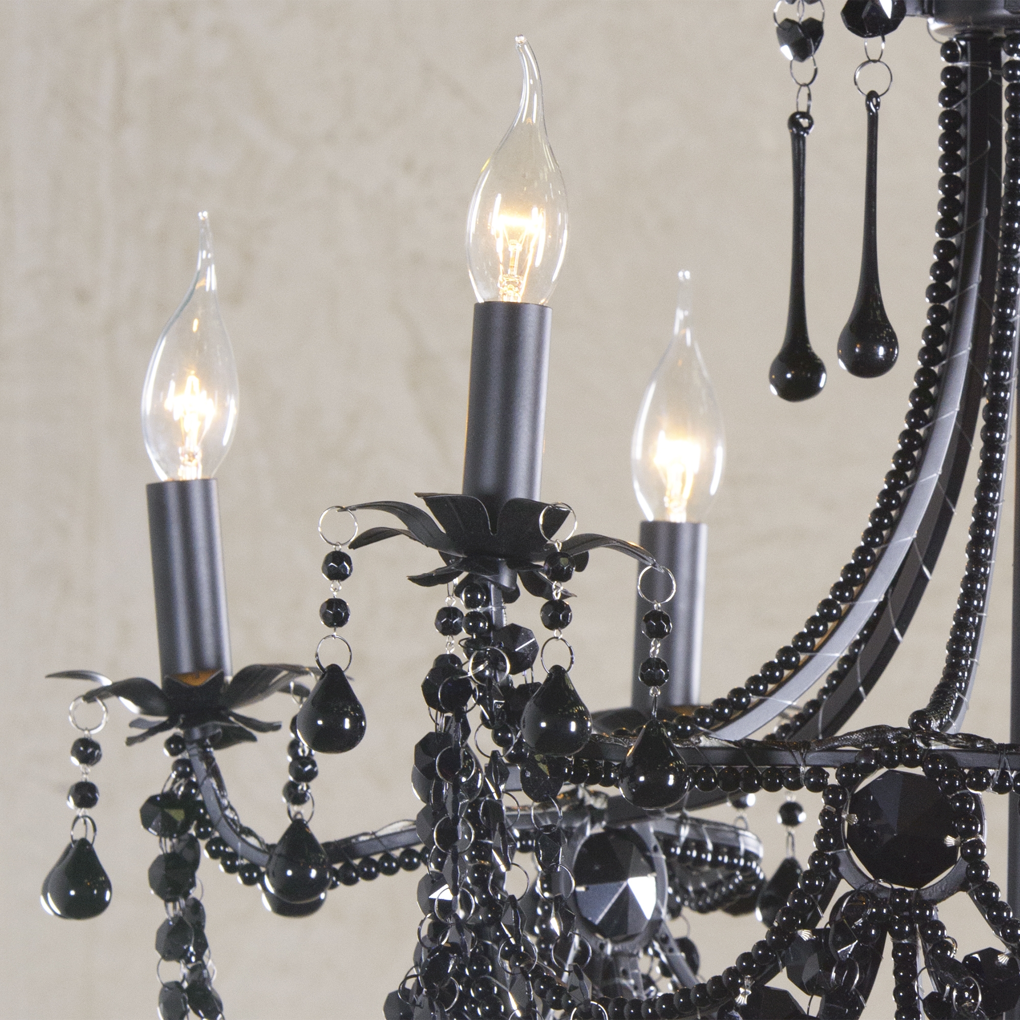 Marie Therese Lace 6 Light Chandelier - Black