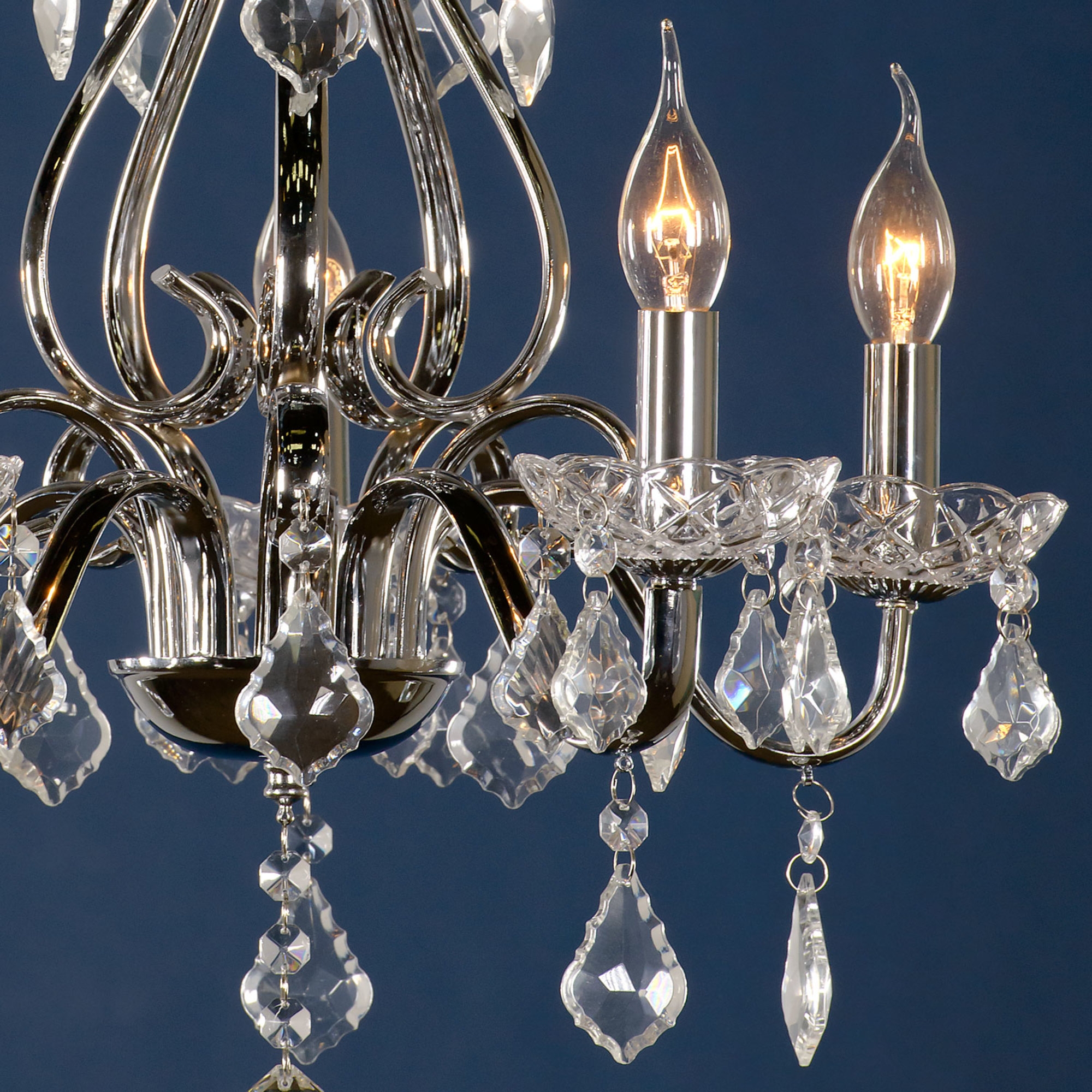 Vintage 5 Light Chandelier - Chrome and Clear
