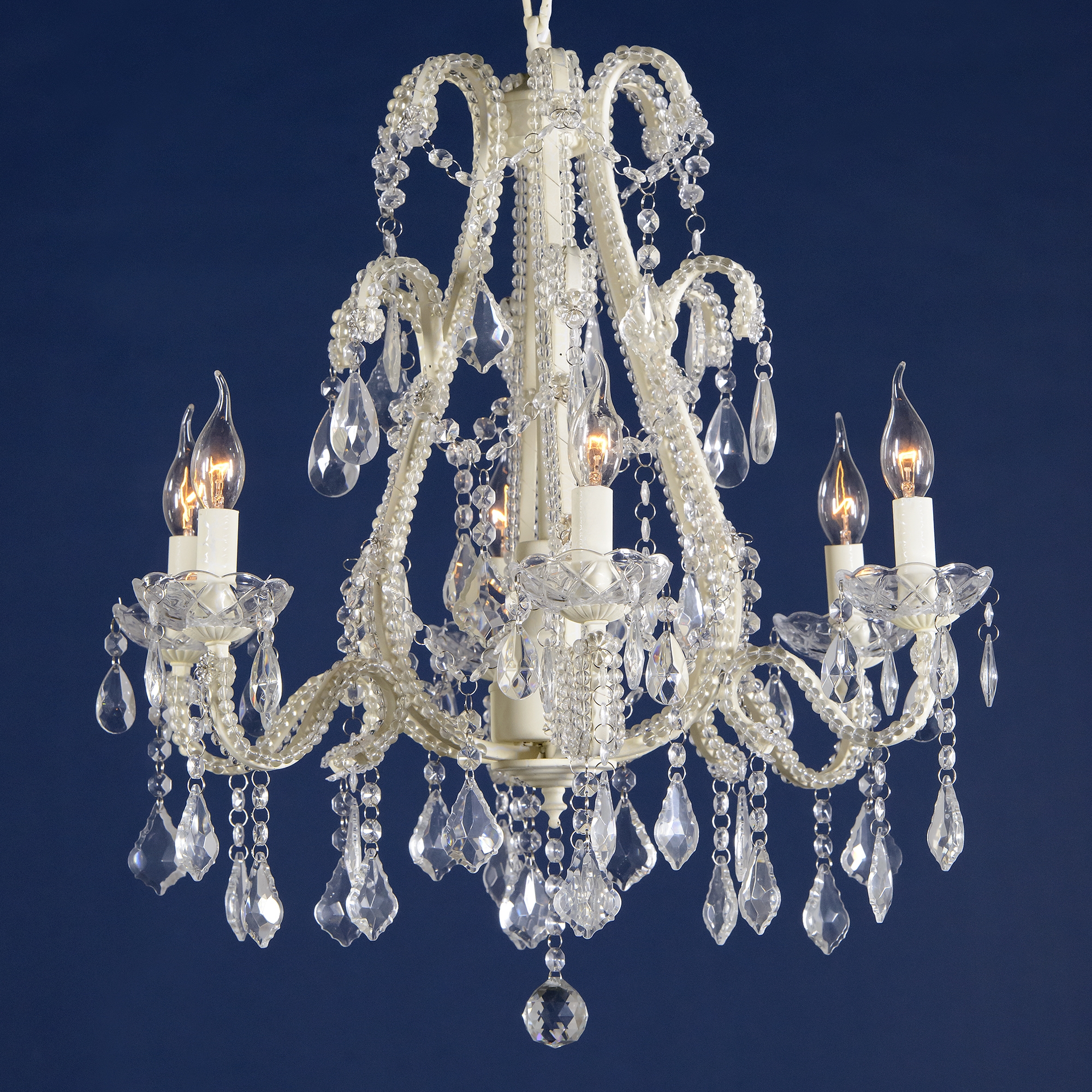 Marie Therese 6 Light Chandelier - Cream Crack