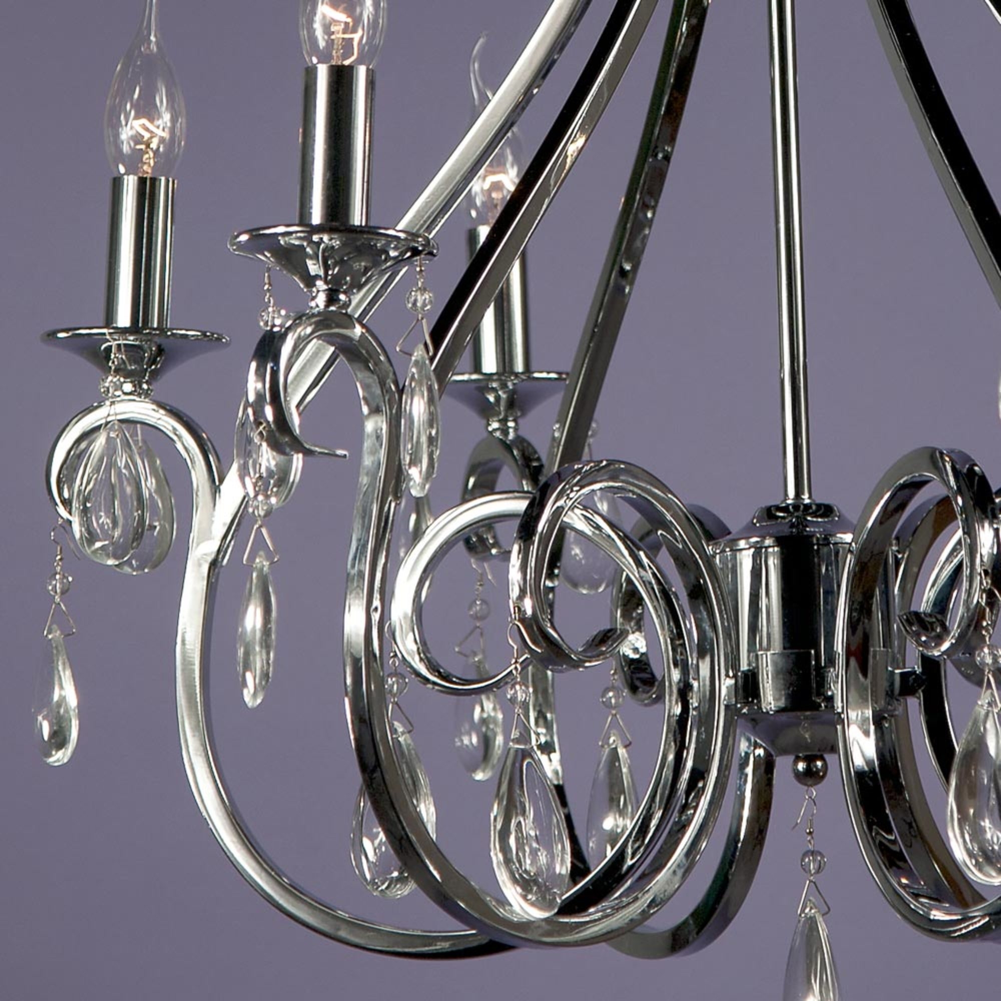 Swirl 6 Light Chandelier - Chrome and Clear