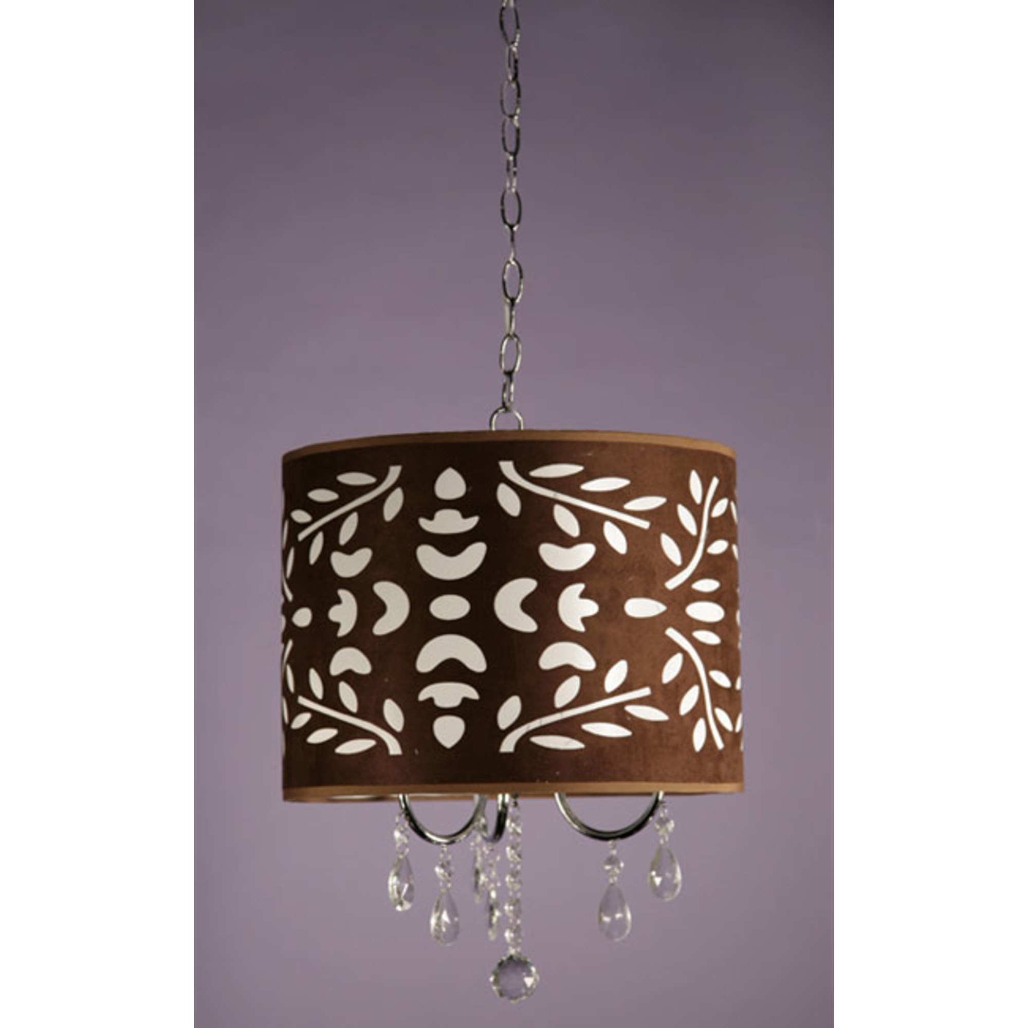 Filigree Shade Ceiling Light - Chrome and Brown