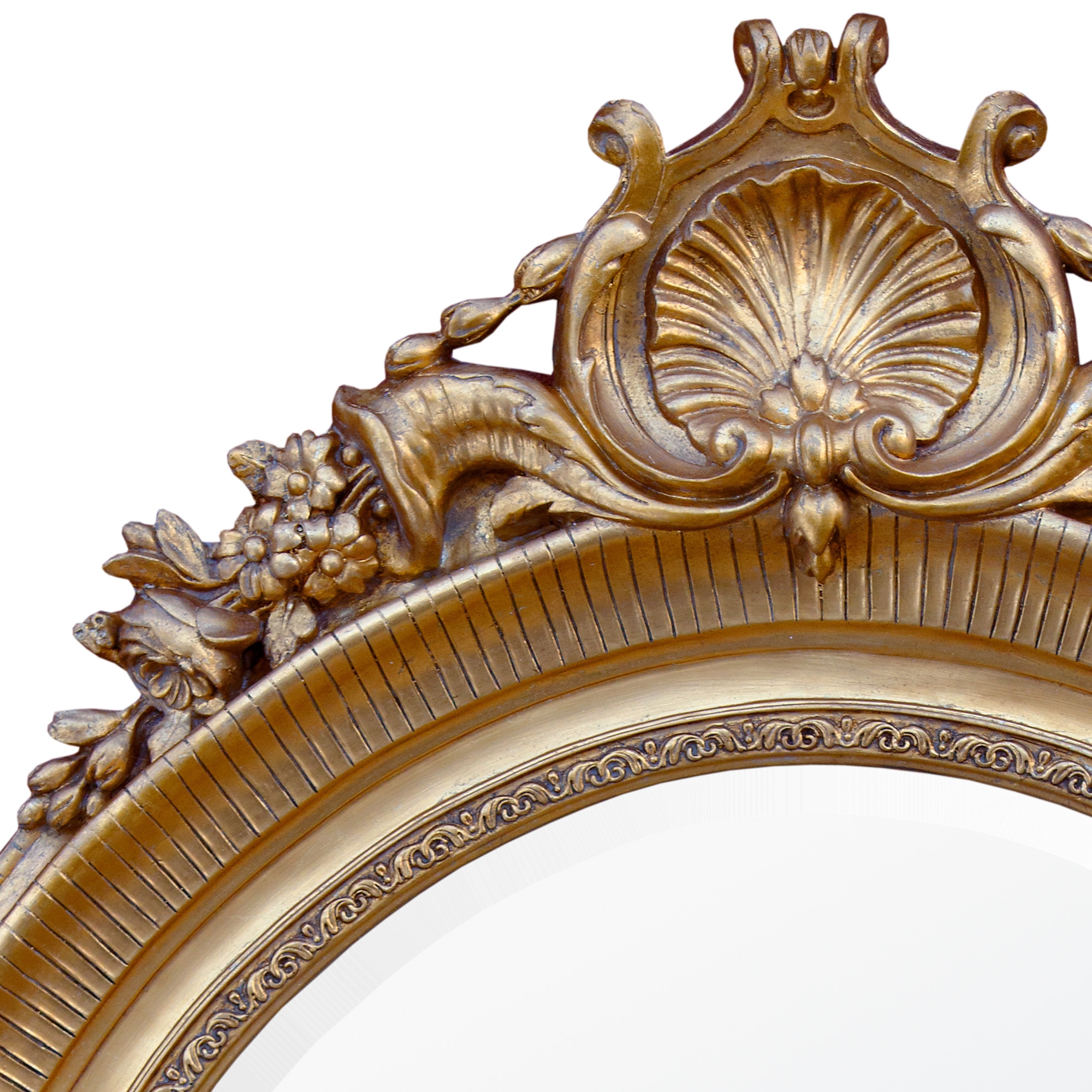 Maddalena Rococo Oval Mirror - Gold
