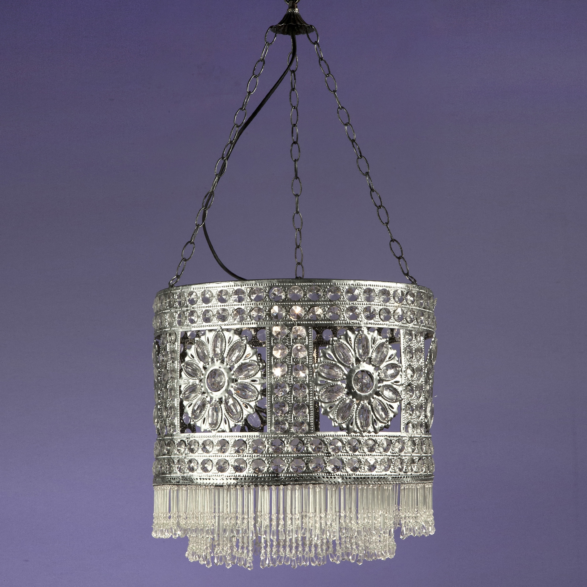 Jewelled Ceiling Light - Antique Silver