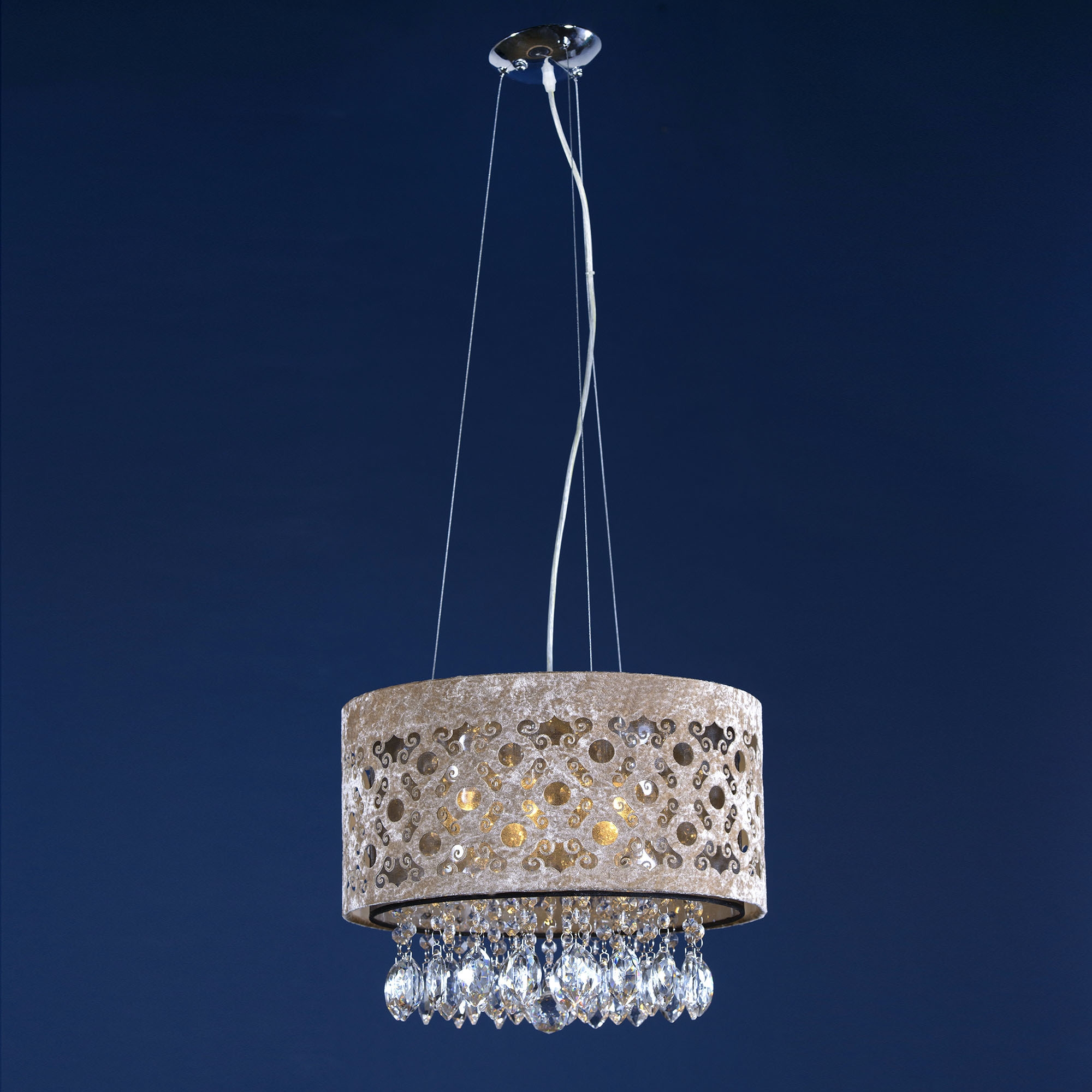 Jewelled Filigree Shade Ceiling Light - Brown