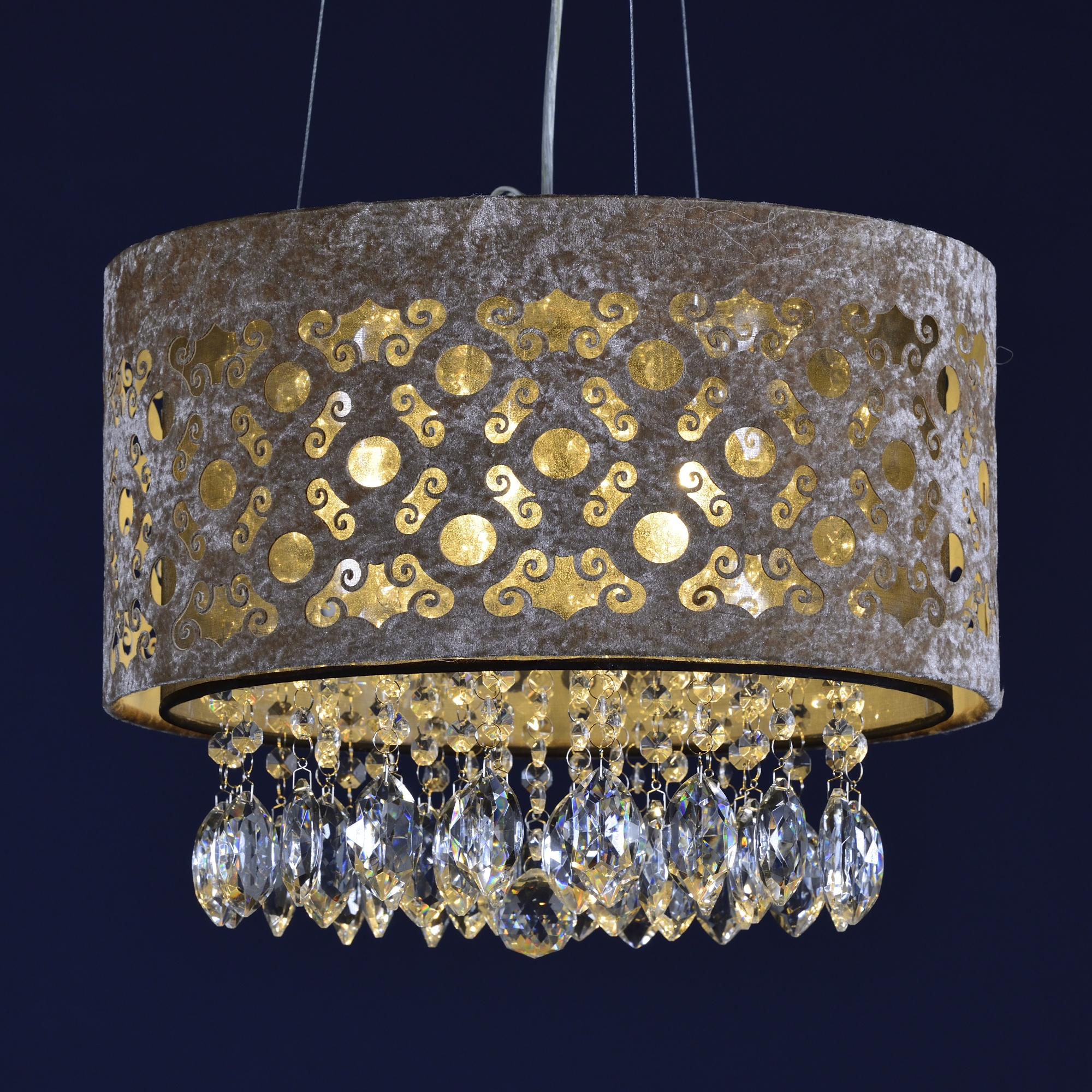 Jewelled Filigree Shade Ceiling Light - Brown