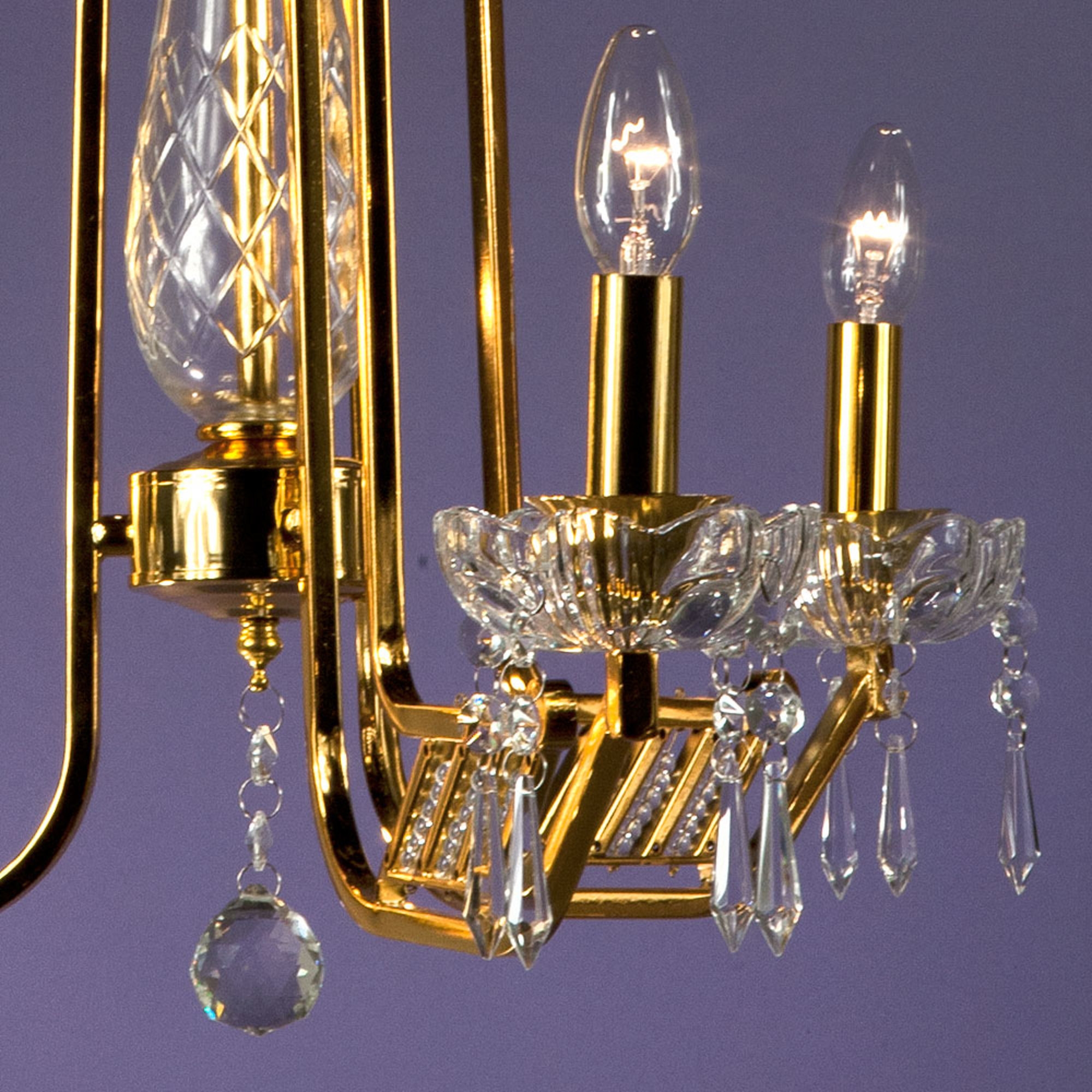 Crystal 3 Light Chandelier - Gold and Clear