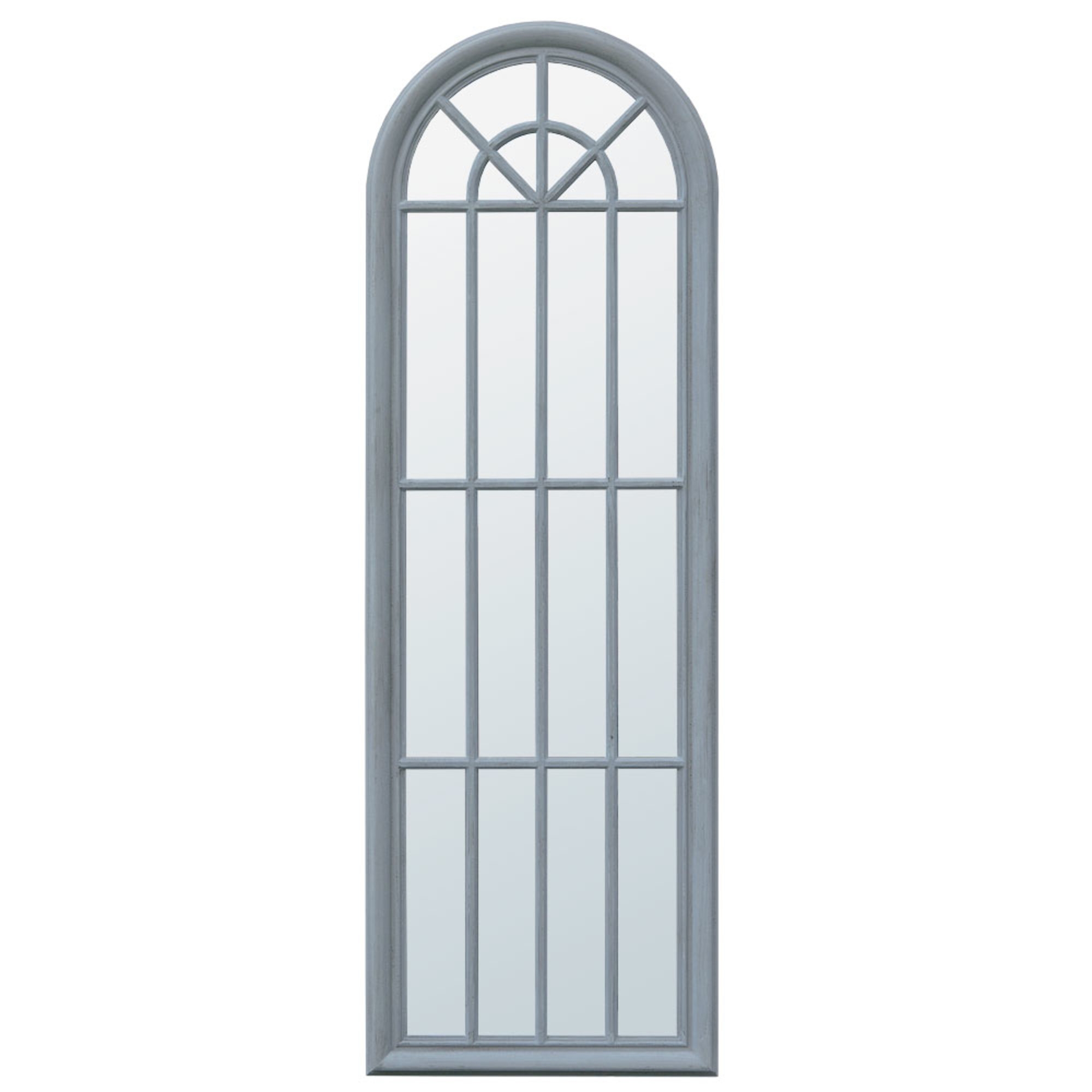 Architectural Floor Standing Window Mirror - Soft Grey 