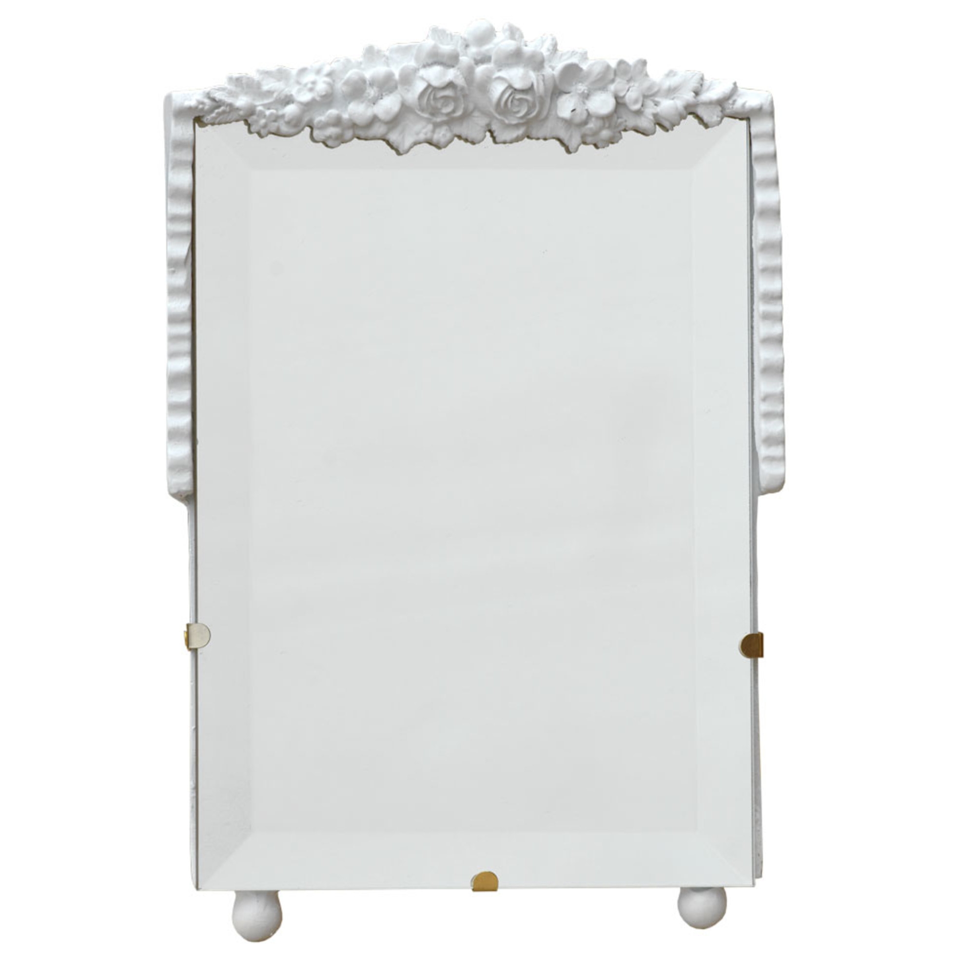 Barbola White Clay Paint Decorative Table or Wall Bedroom Mirror