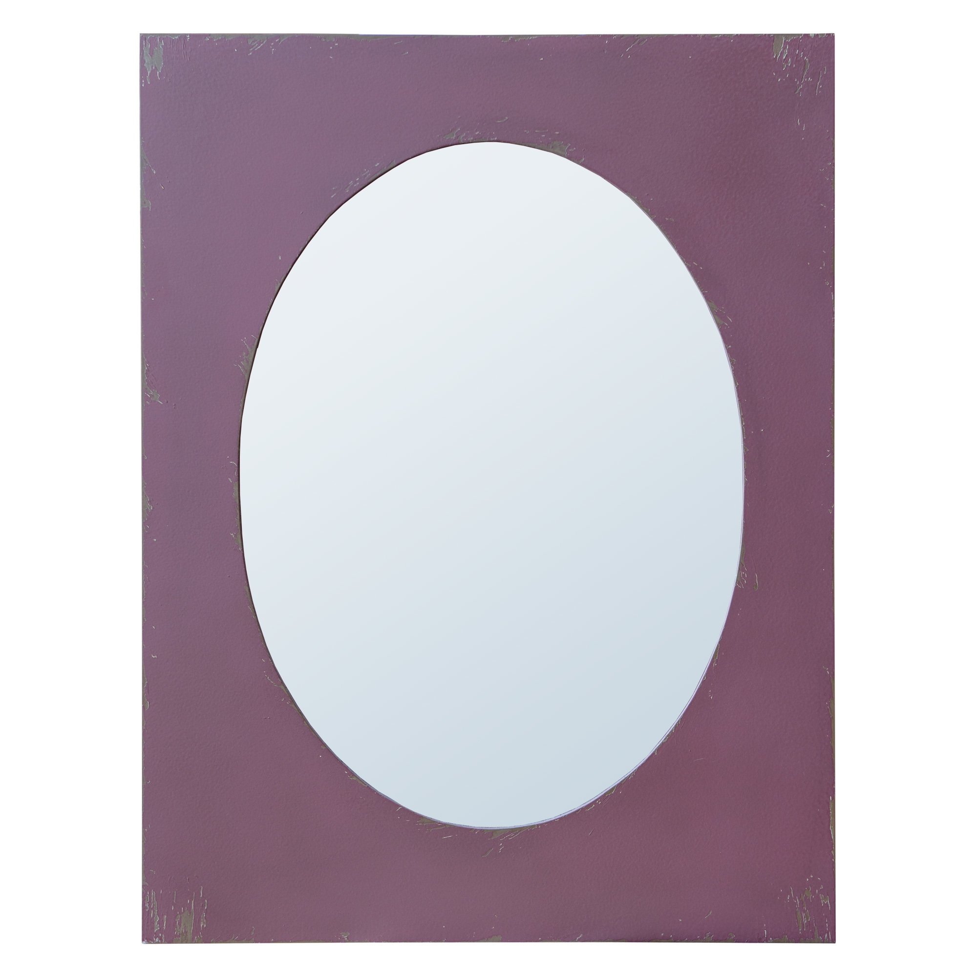 Purple Distressed Decorative Oval Wall Bedroom Hall Bathroom Mirror