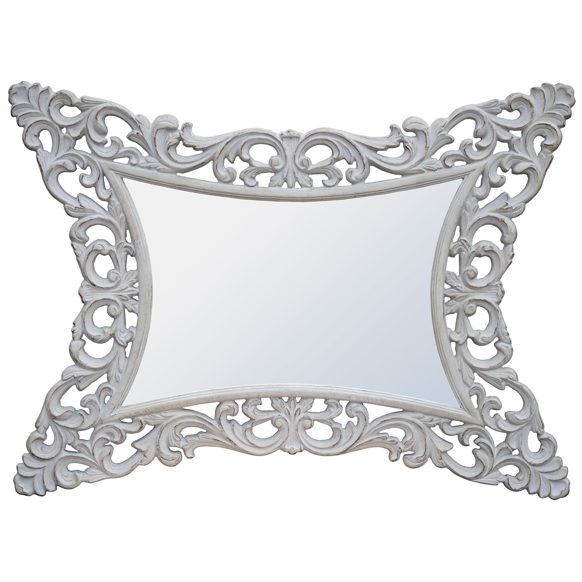 Rococo Style Boudoir Provence Antique White Decorative Wall Bedroom Mirror