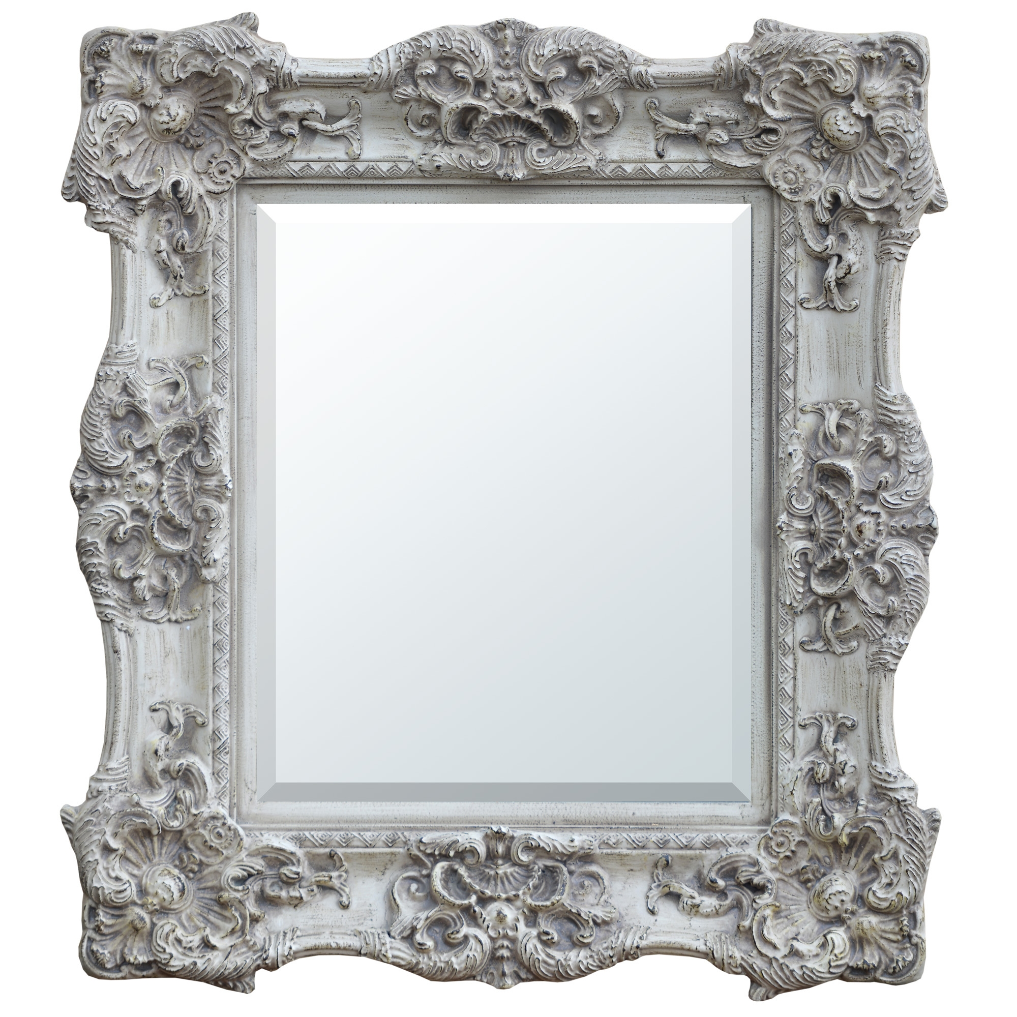 Rococo Wall Mirror -  Antique White