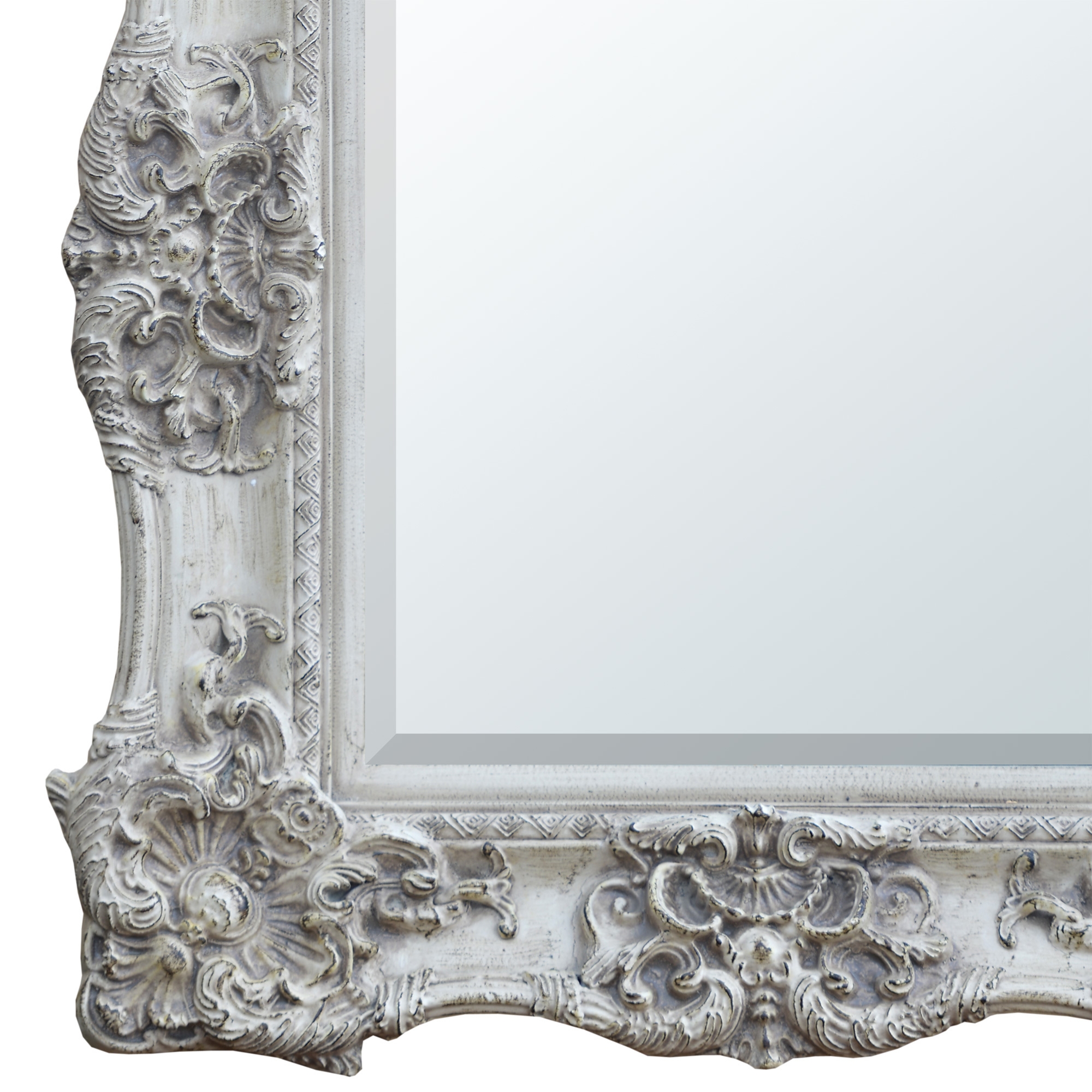 Rococo Wall Mirror -  Antique White