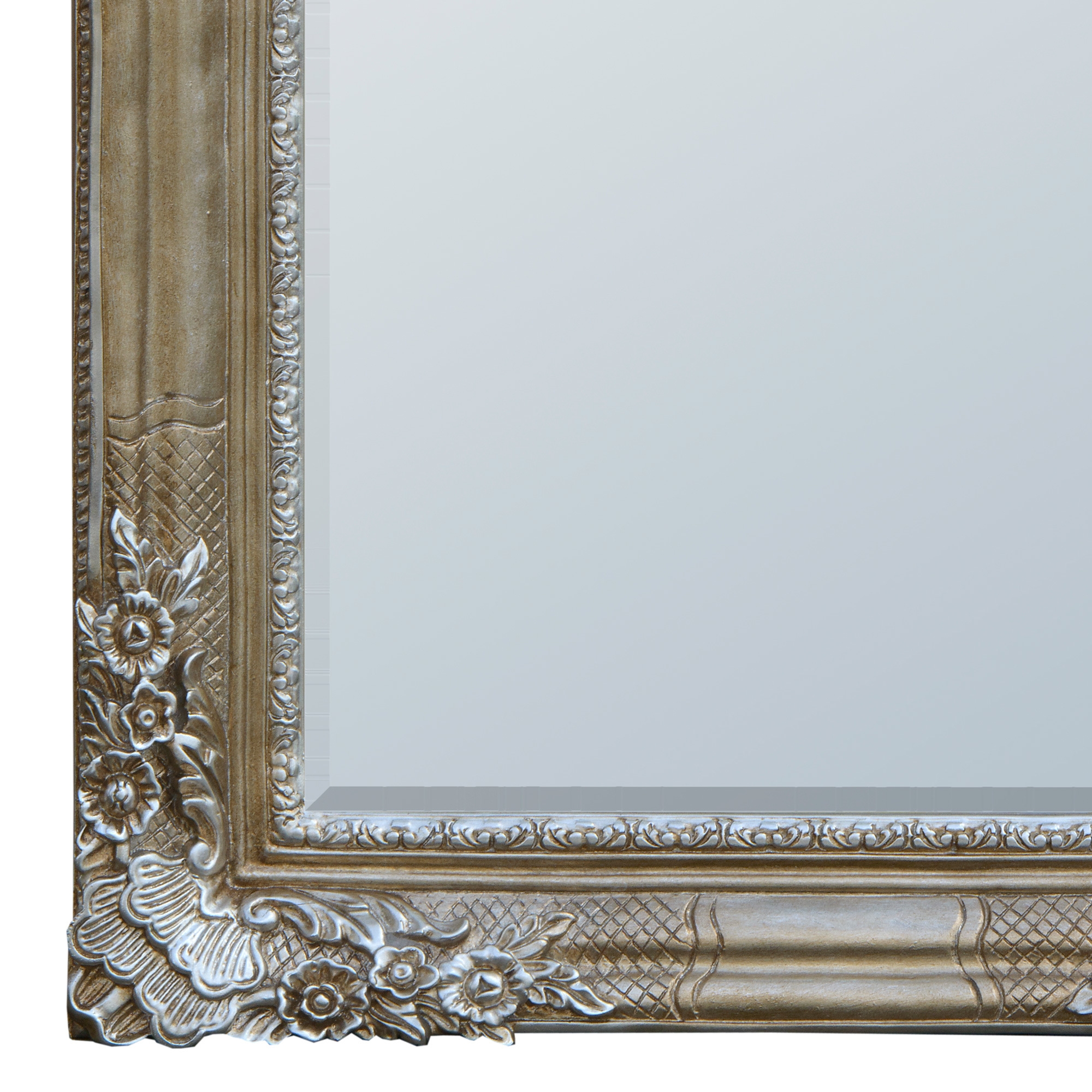 Antique Style Silver Bevelled Landscape Portrait Decorative Wall Mirror
