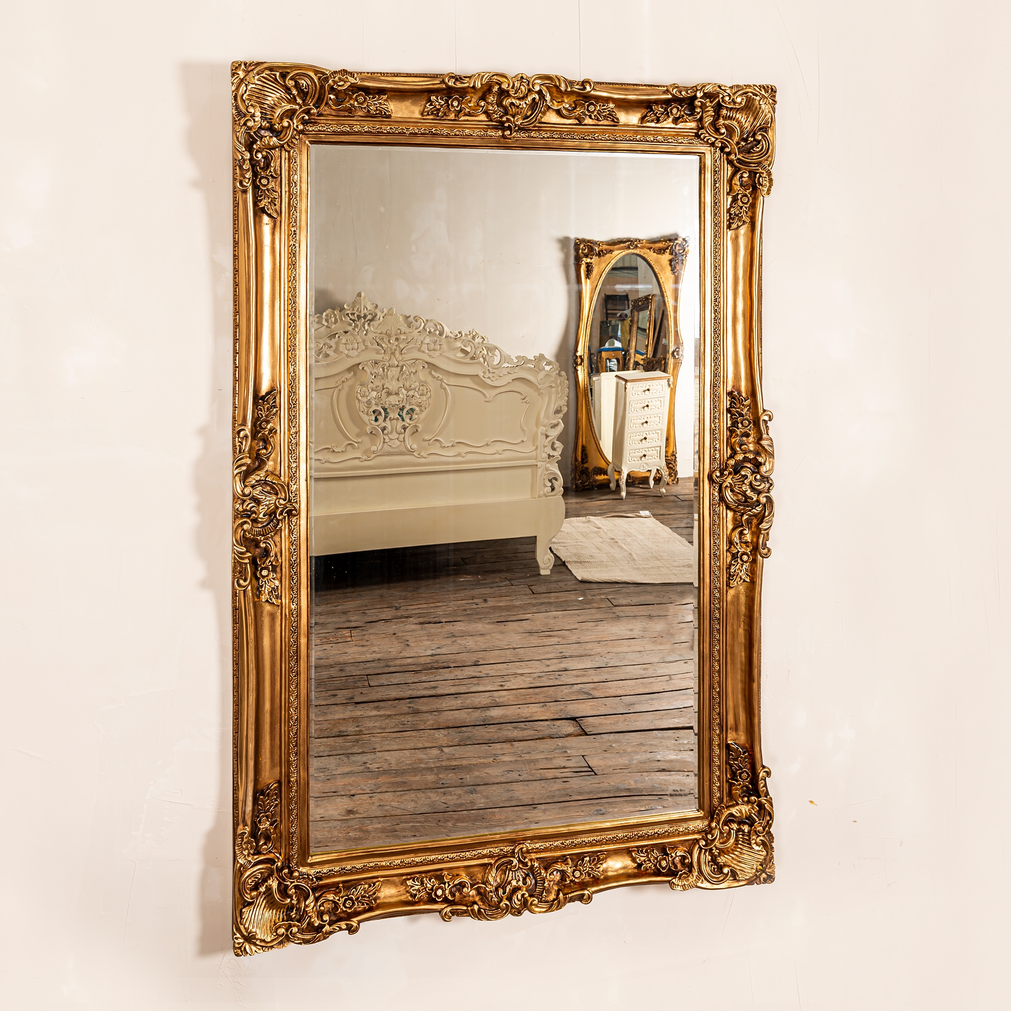 Leonardo Antique Style Gold Large Floor Standing Decorative Wall Mirror