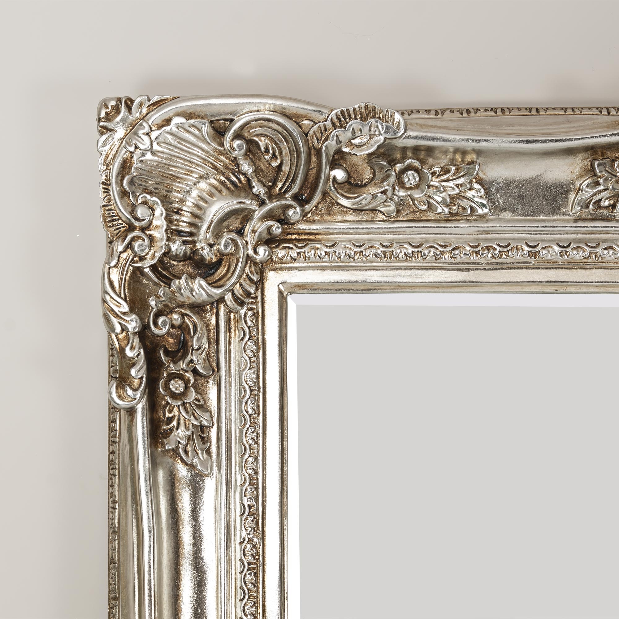 Leonardo Antique Style Silver Large Floor Standing Decorative Wall Mirror