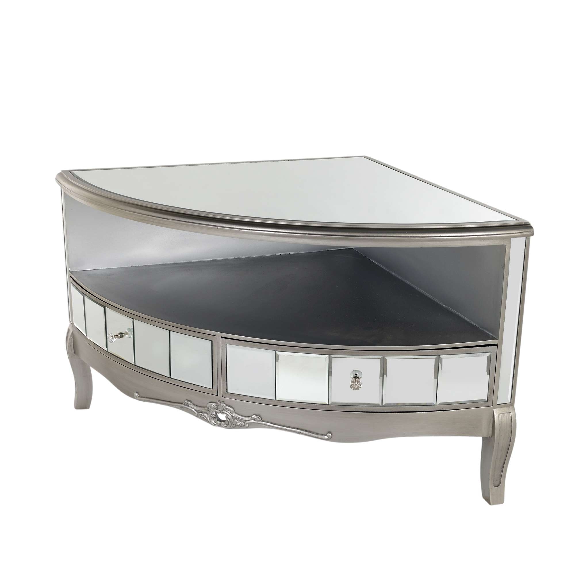 Corner tv store unit mirrored